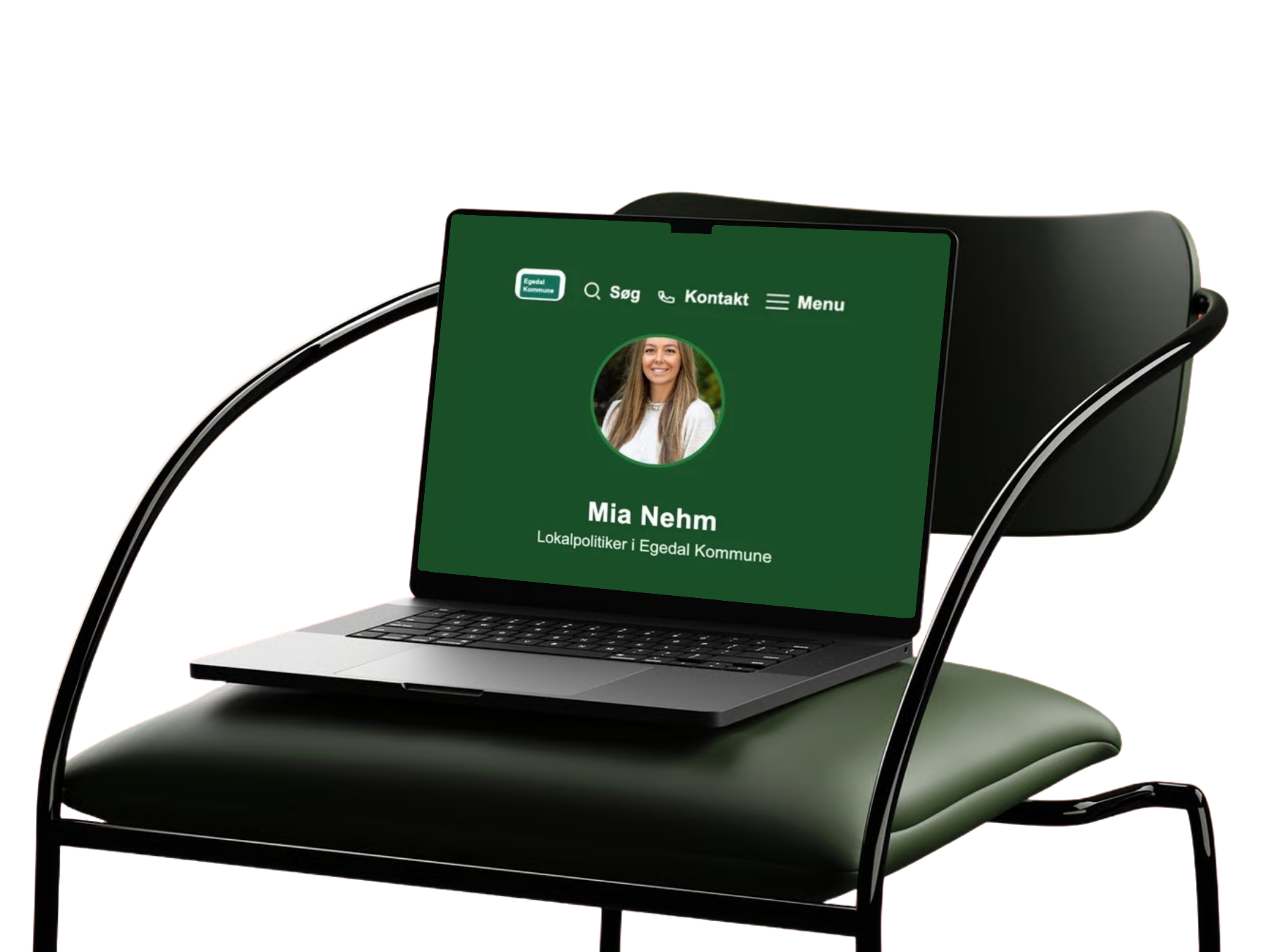 Webdesign med HTML og CSS vist pa laptop
