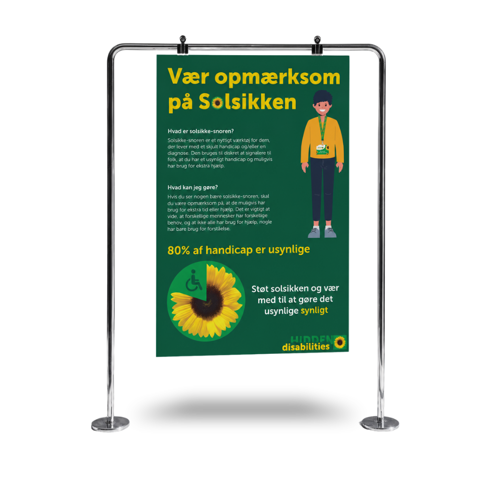 Oplysningskampagne plakat med solsikke